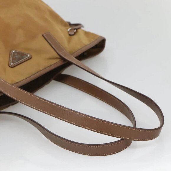 PRADA Tote Bag Nylon Brown Silver Auth 139072 - Picture 8 of 16